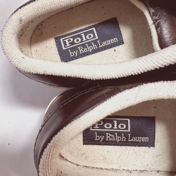 Polo Ralph Lauren Harold Men's Brown Leather Sneakers-Size 10 D-Casual-Lace up - Picture 11 of 16